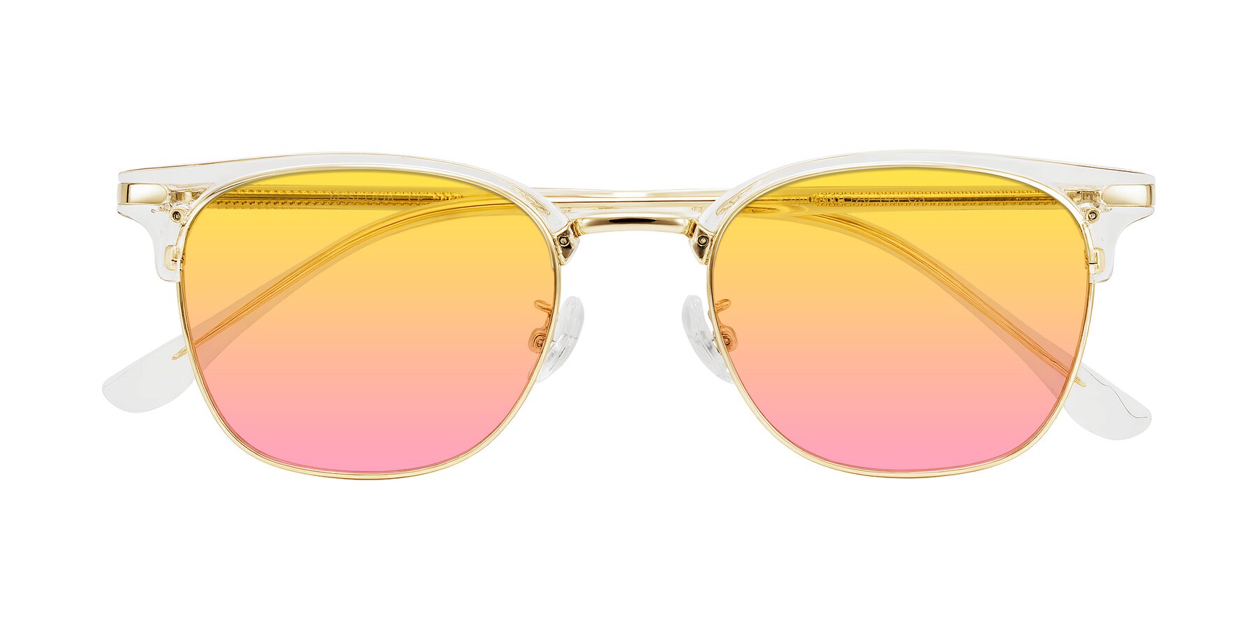 Folded Front of Raguti in Clear/Gold with Yellow / Pink Gradient Lenses