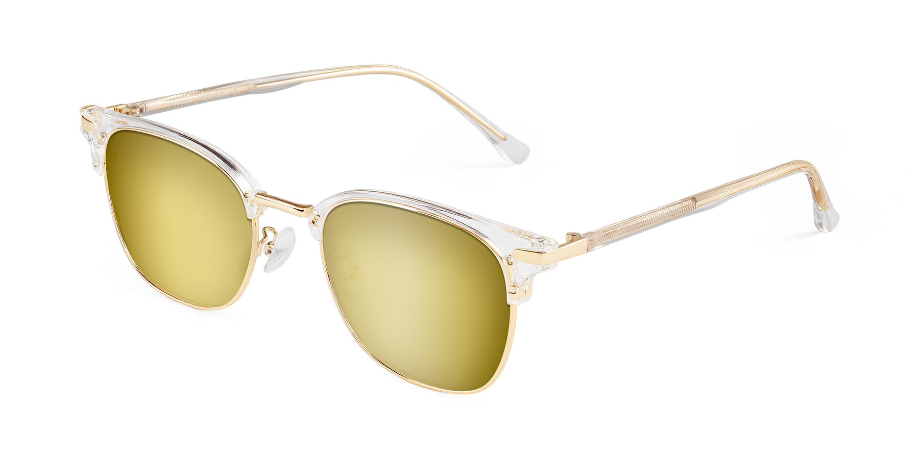 Angle of Raguti in Clear/Gold with Gold Mirrored Lenses