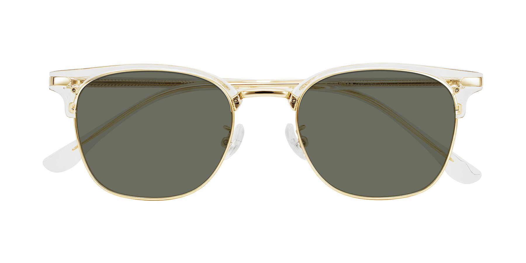 Folded Front of Raguti in Clear/Gold with Gray Polarized Lenses