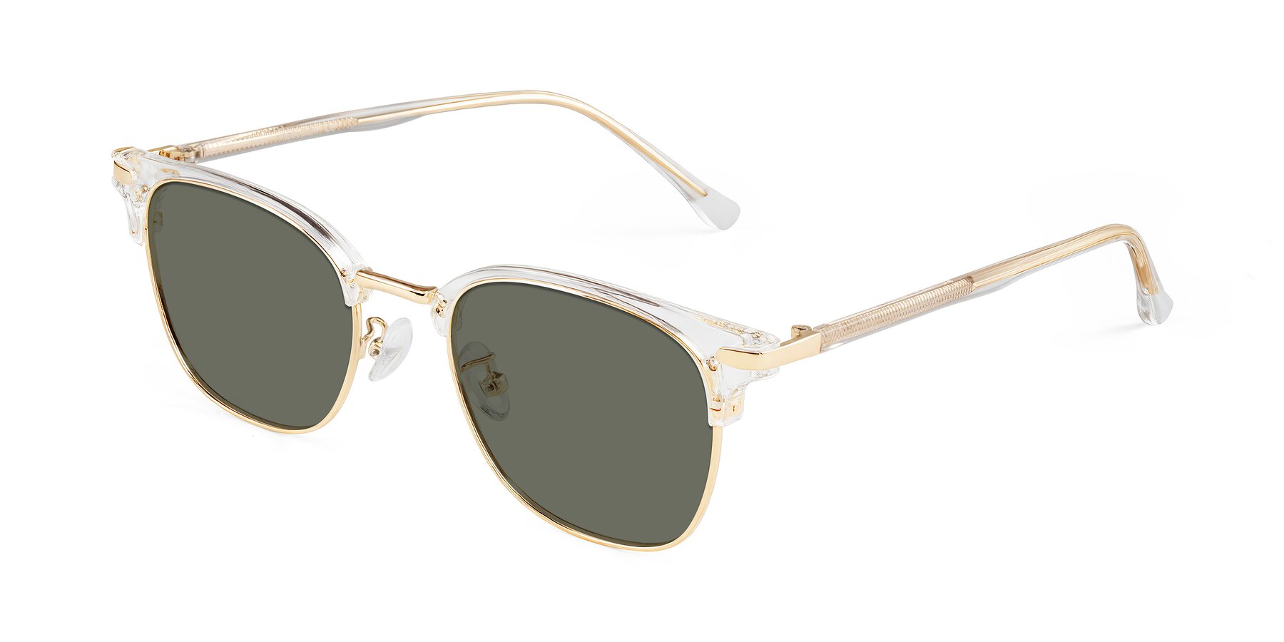 Angle of Raguti in Clear/Gold with Gray Polarized Lenses