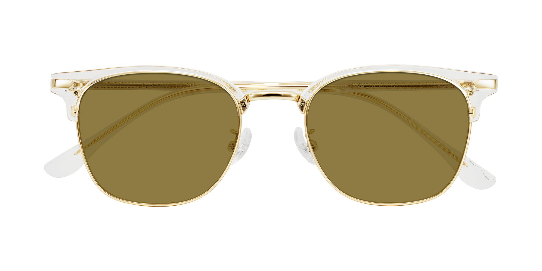 Folded Front of Raguti in Clear/Gold with Brown Polarized Lenses
