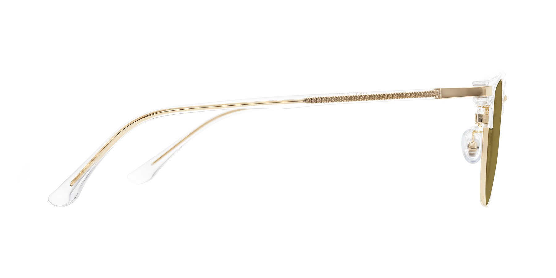 Side of Raguti in Clear/Gold with Brown Polarized Lenses