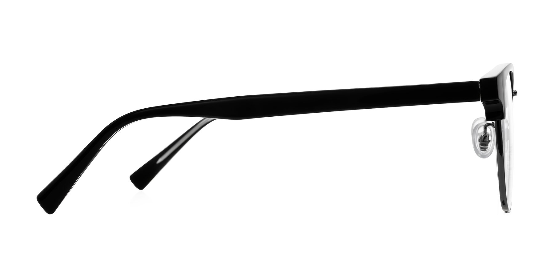 Side of Waxler in Black/Gunmetal with Clear Eyeglass Lenses
