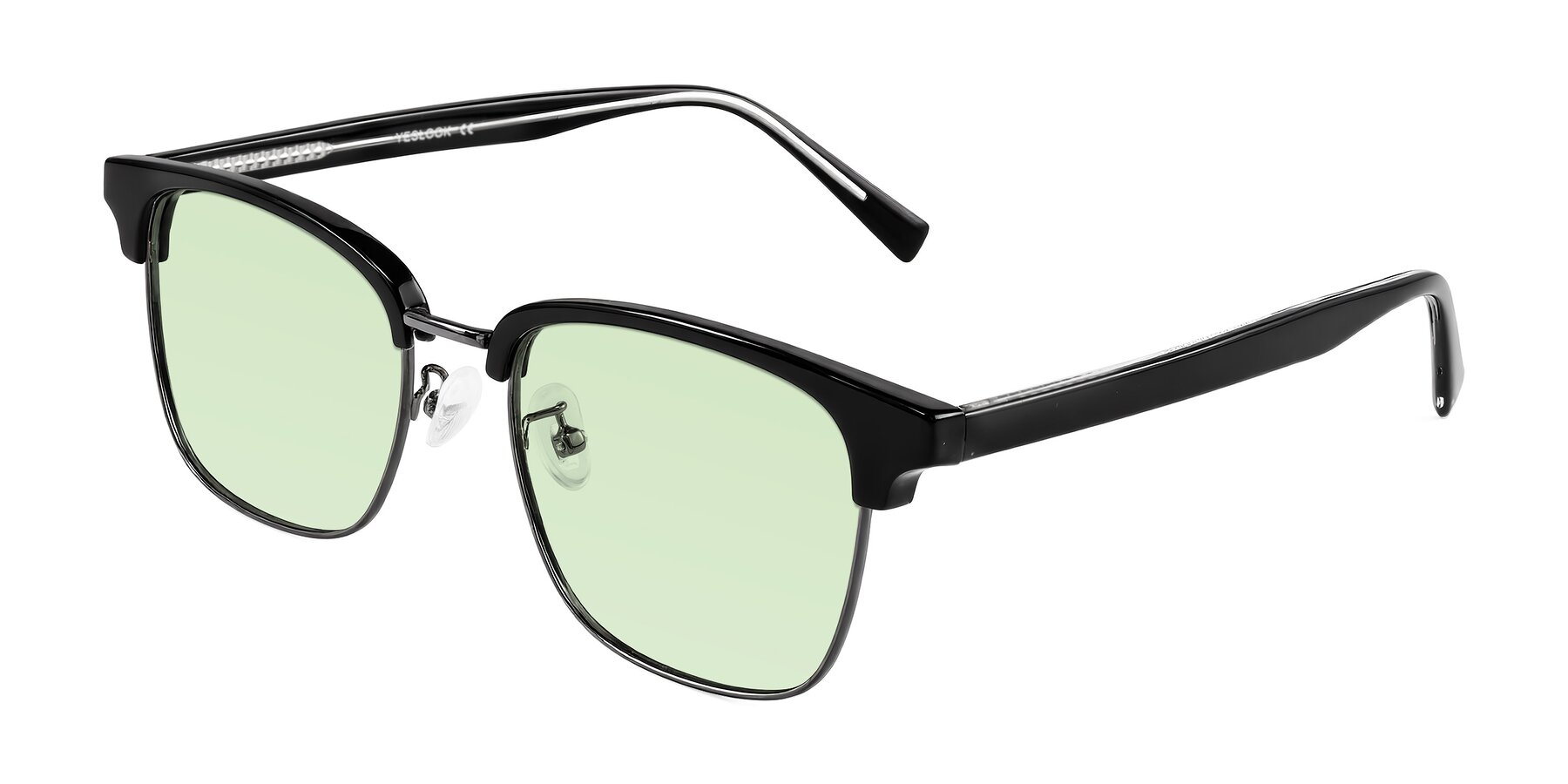 Angle of Waxler in Black/Gunmetal with Light Green Tinted Lenses