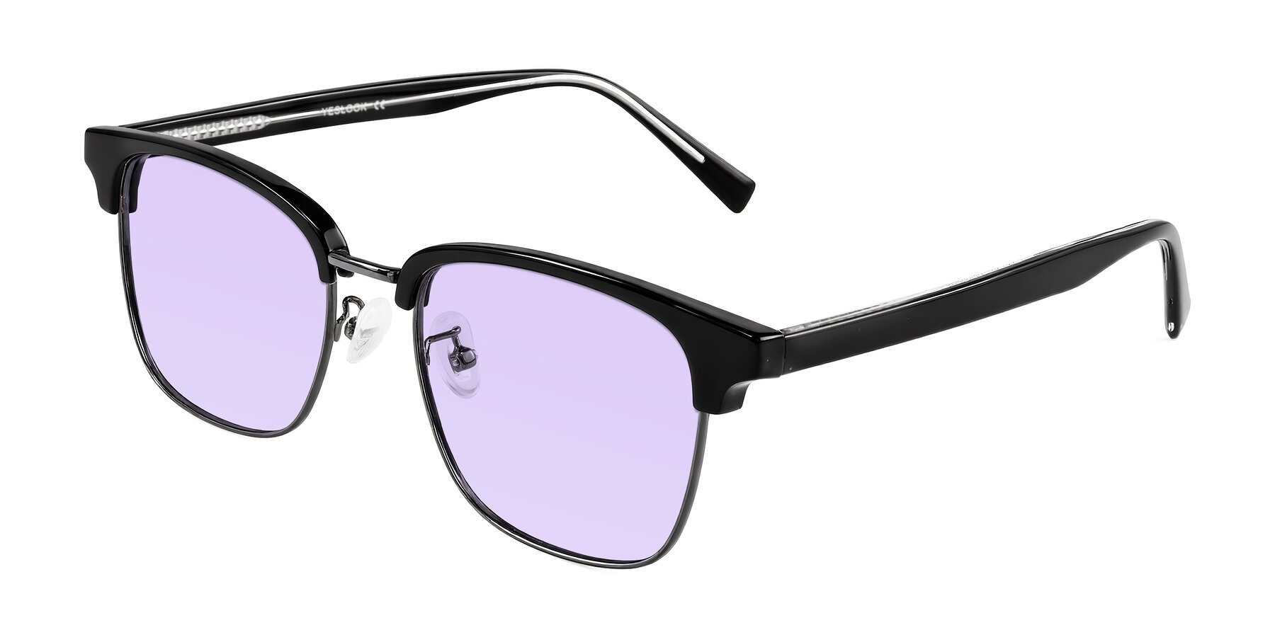 Angle of Waxler in Black/Gunmetal with Light Purple Tinted Lenses