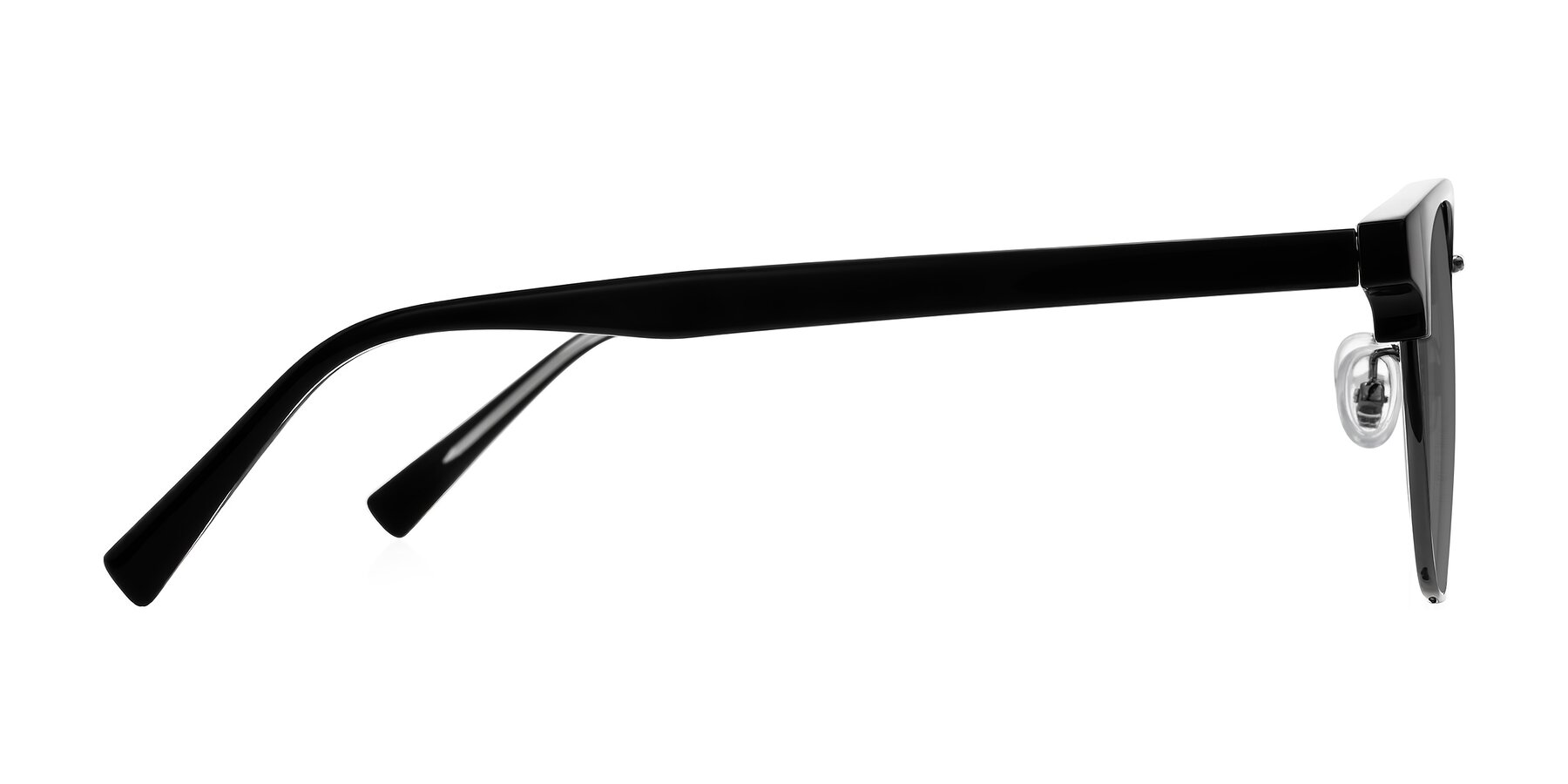 Side of Waxler in Black/Gunmetal with Medium Gray Tinted Lenses