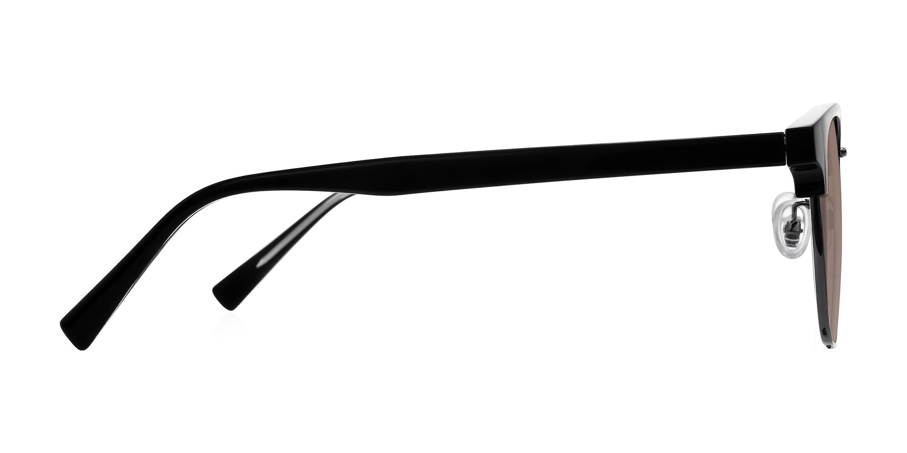 Side of Waxler in Black/Gunmetal with Medium Brown Tinted Lenses