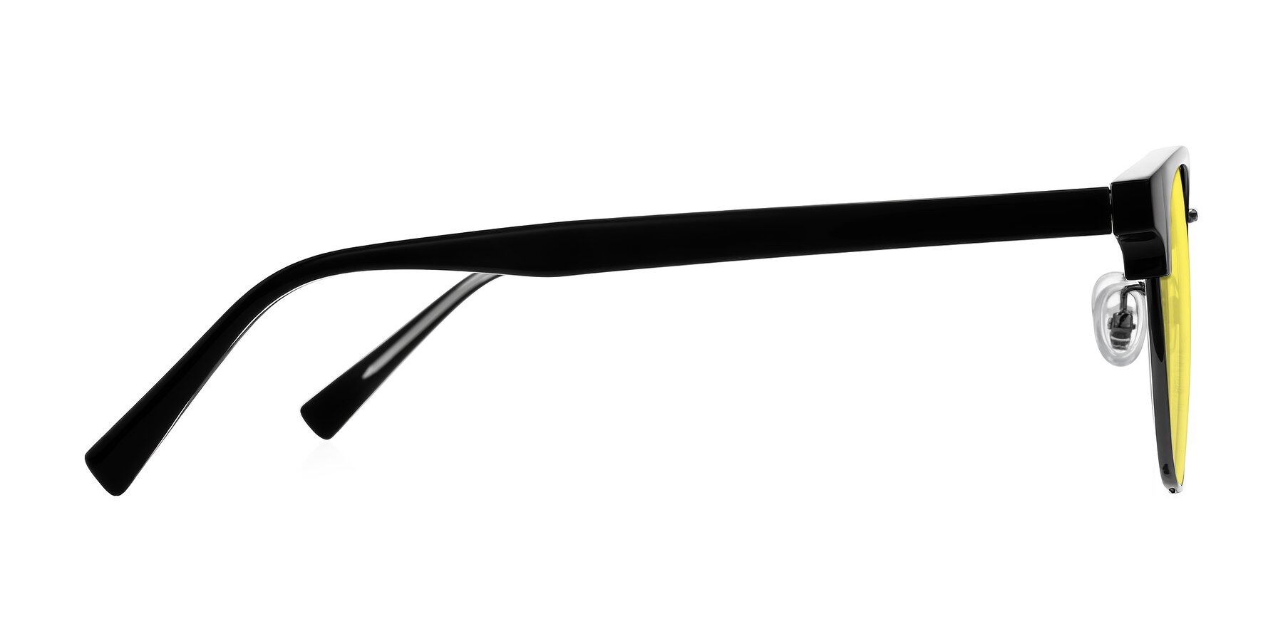 Side of Waxler in Black/Gunmetal with Medium Yellow Tinted Lenses