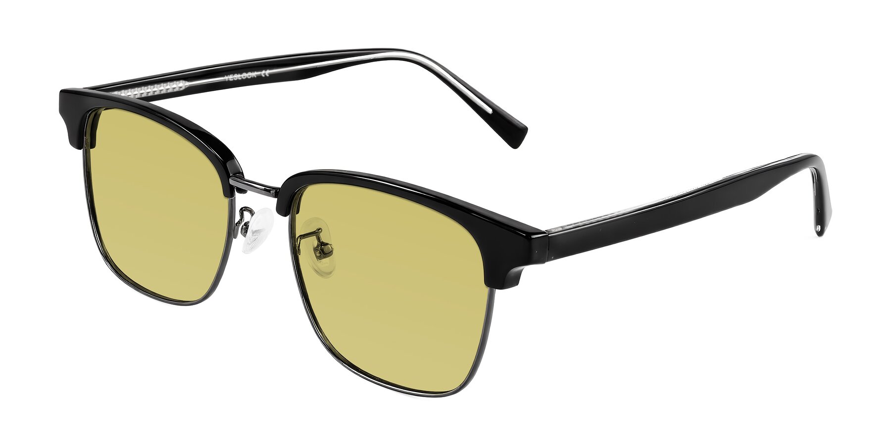 Angle of Waxler in Black/Gunmetal with Medium Champagne Tinted Lenses