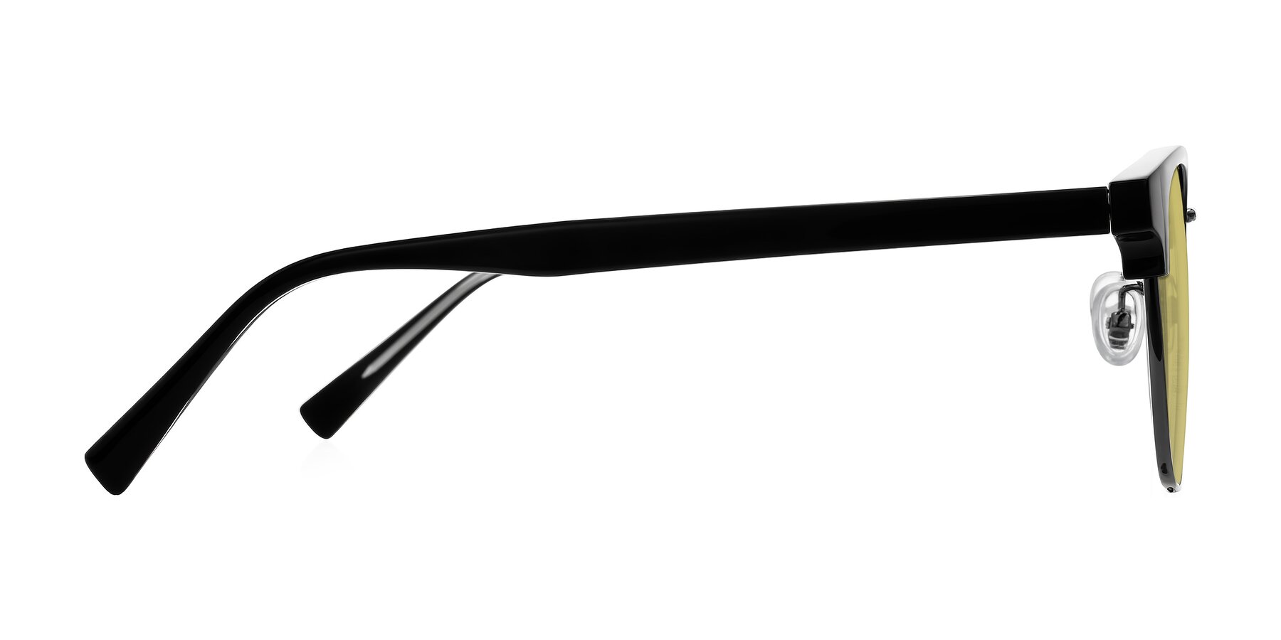 Side of Waxler in Black/Gunmetal with Medium Champagne Tinted Lenses