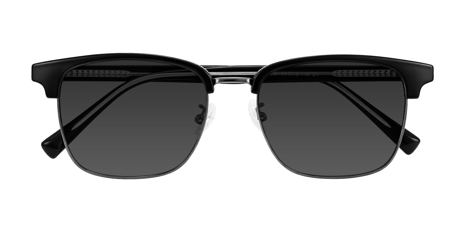 Folded Front of Waxler in Black/Gunmetal with Gray Tinted Lenses