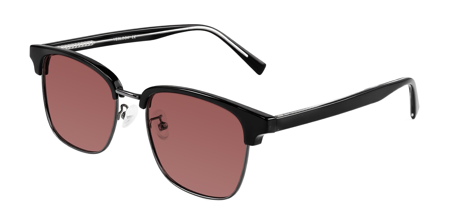Angle of Waxler in Black/Gunmetal with Garnet Tinted Lenses