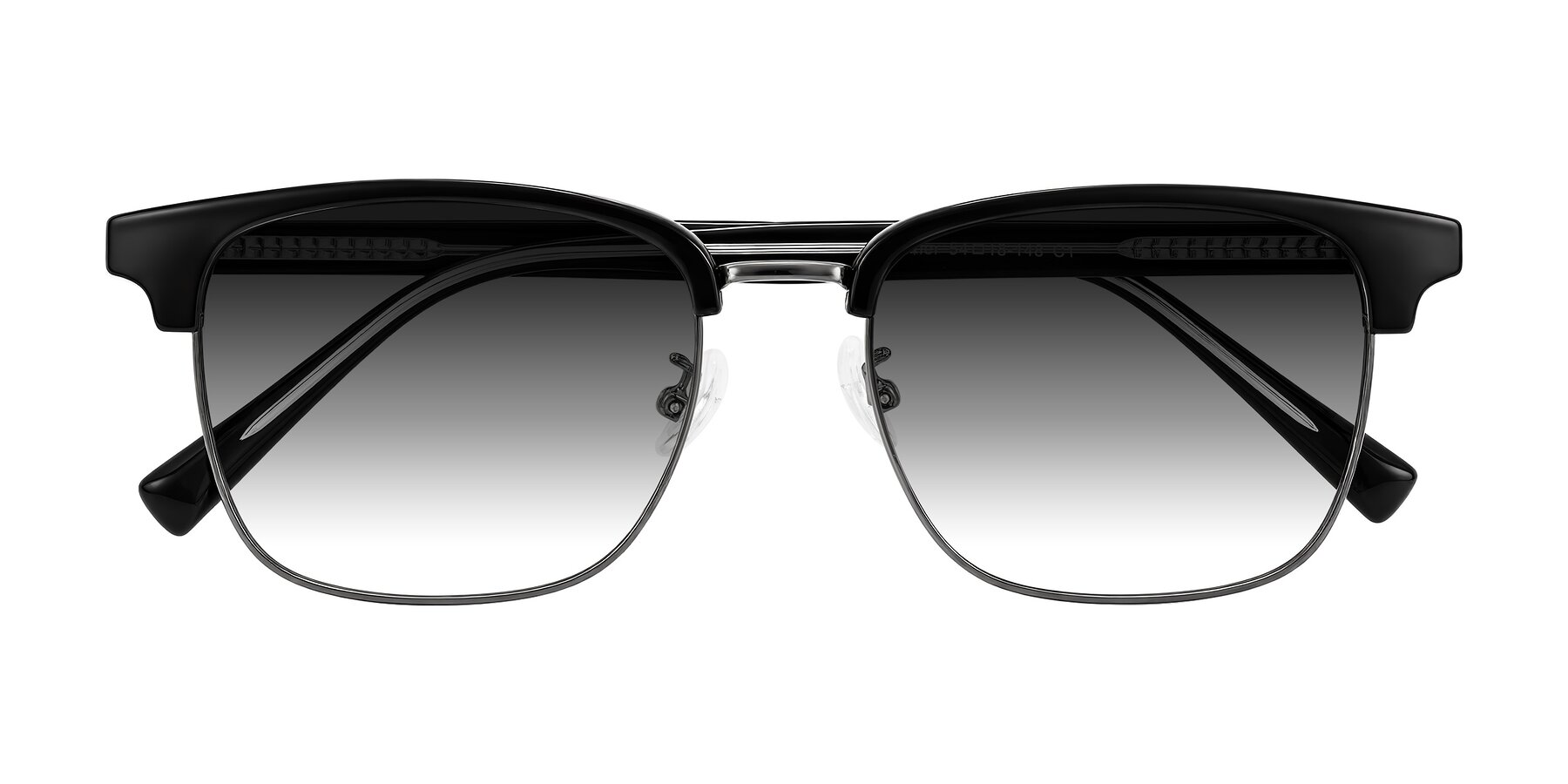 Folded Front of Waxler in Black/Gunmetal with Gray Gradient Lenses