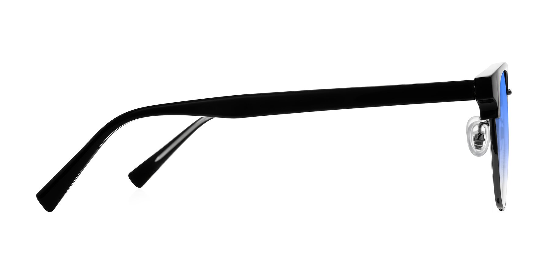 Side of Waxler in Black/Gunmetal with Blue Gradient Lenses