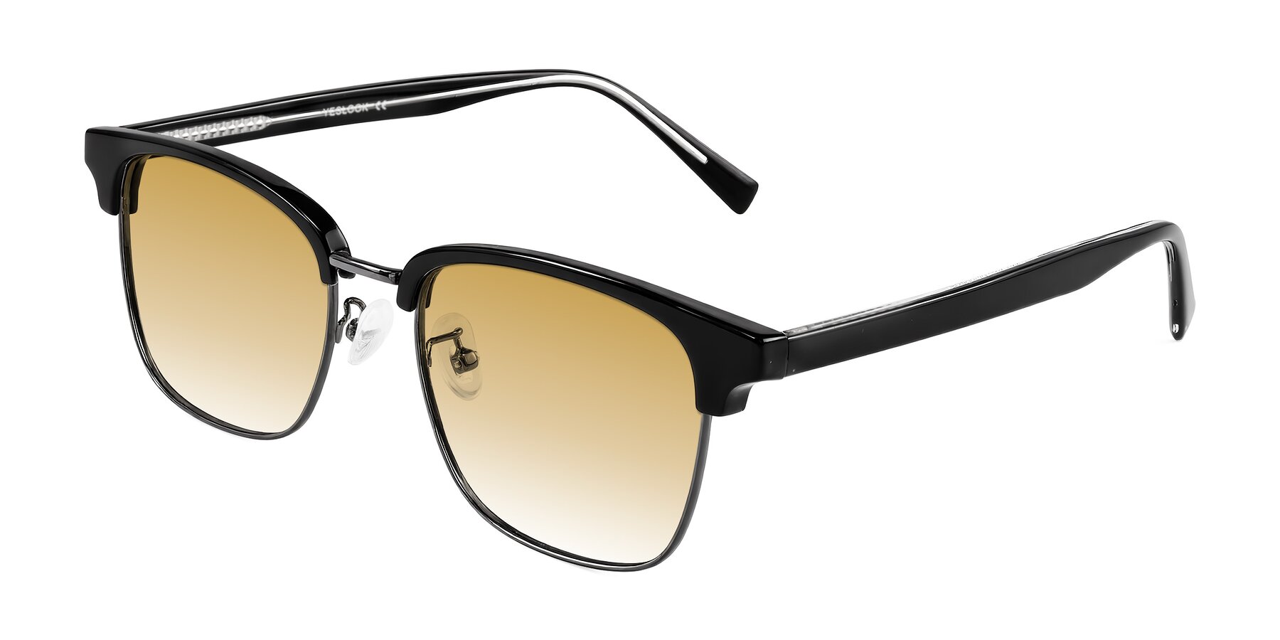 Angle of Waxler in Black/Gunmetal with Champagne Gradient Lenses