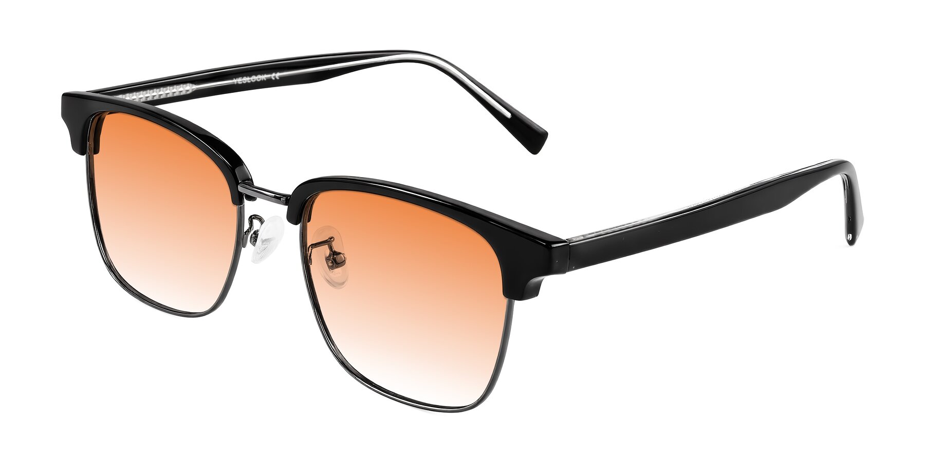 Angle of Waxler in Black/Gunmetal with Orange Gradient Lenses