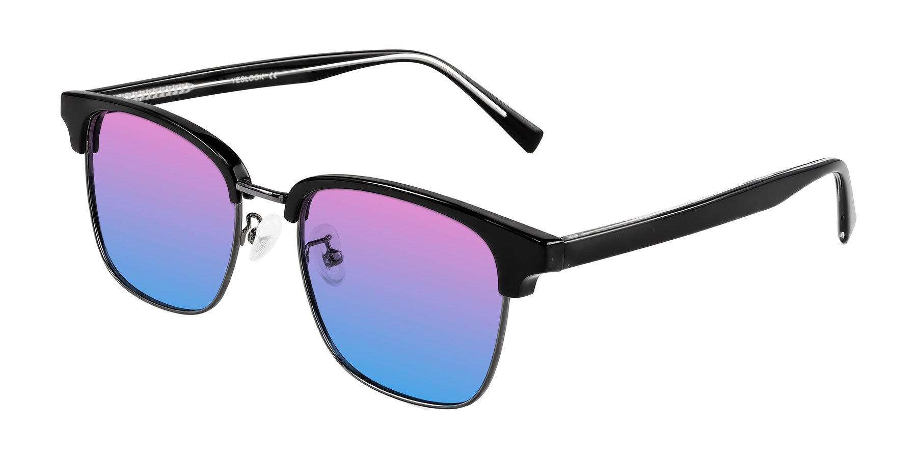 Angle of Waxler in Black/Gunmetal with Pink / Blue Gradient Lenses
