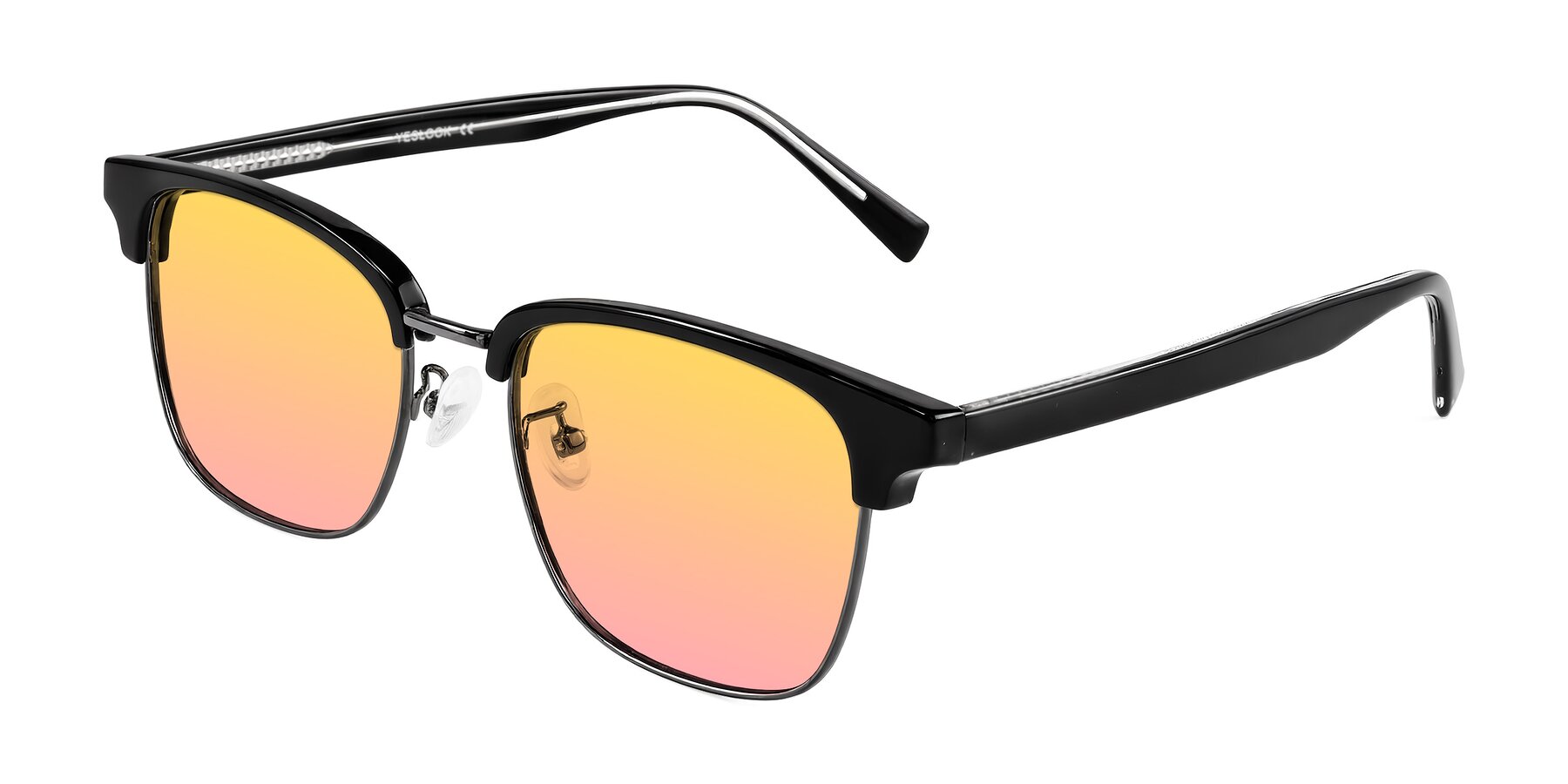 Angle of Waxler in Black/Gunmetal with Yellow / Pink Gradient Lenses