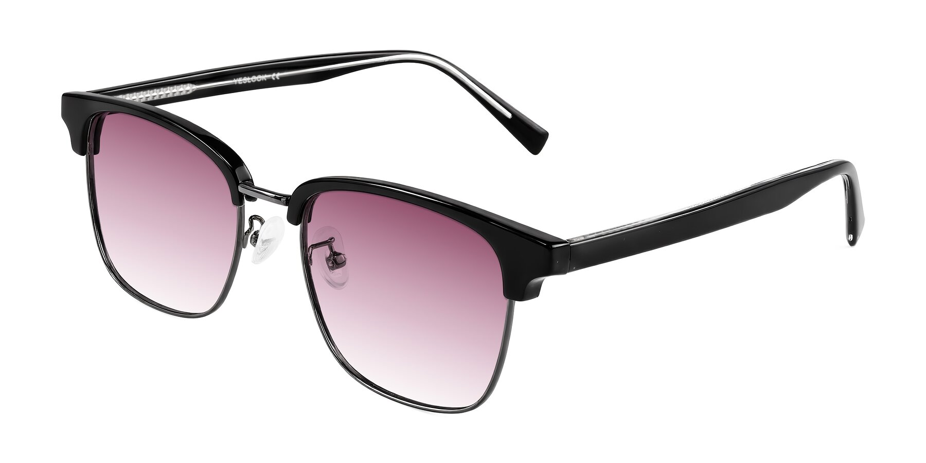 Angle of Waxler in Black/Gunmetal with Wine Gradient Lenses