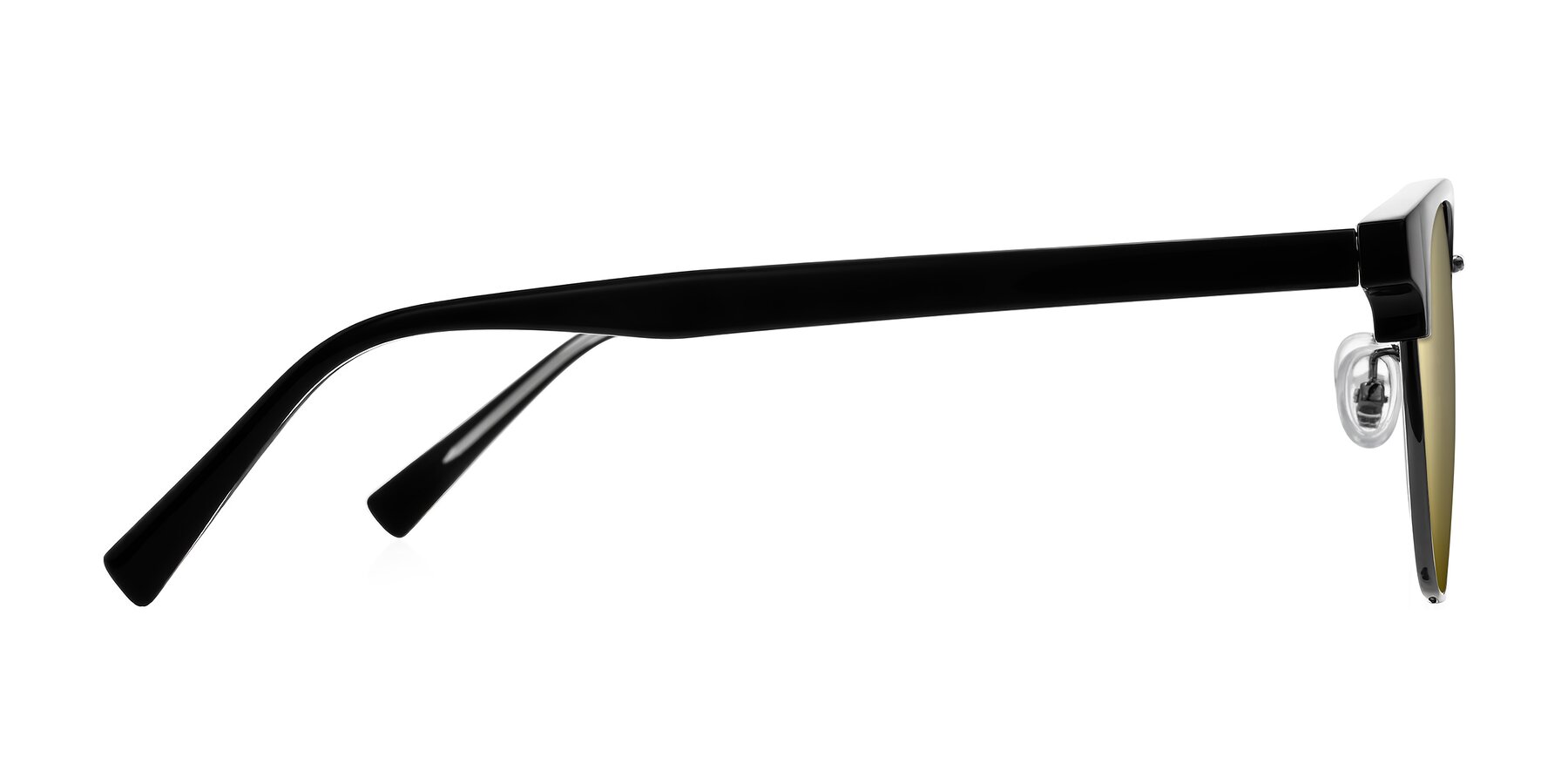 Side of Waxler in Black/Gunmetal with Gold Mirrored Lenses