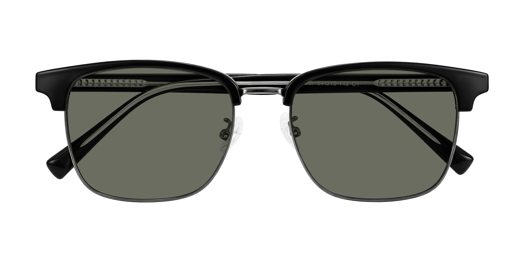 Folded Front of Waxler in Black/Gunmetal with Gray Polarized Lenses