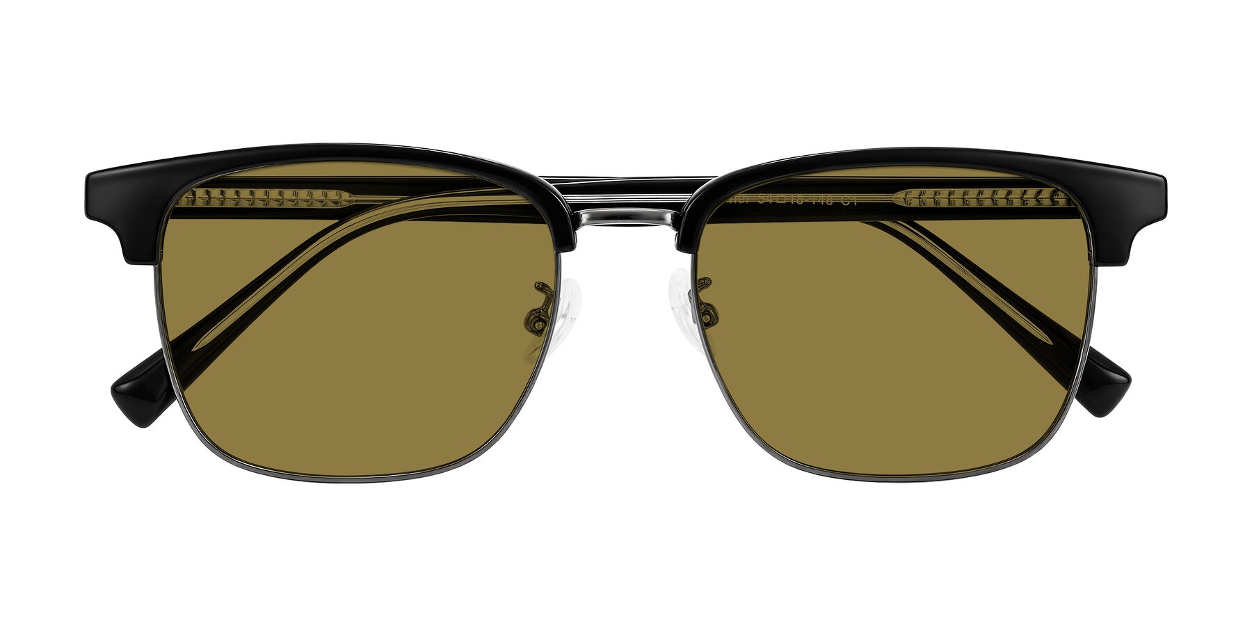 Folded Front of Waxler in Black/Gunmetal with Brown Polarized Lenses