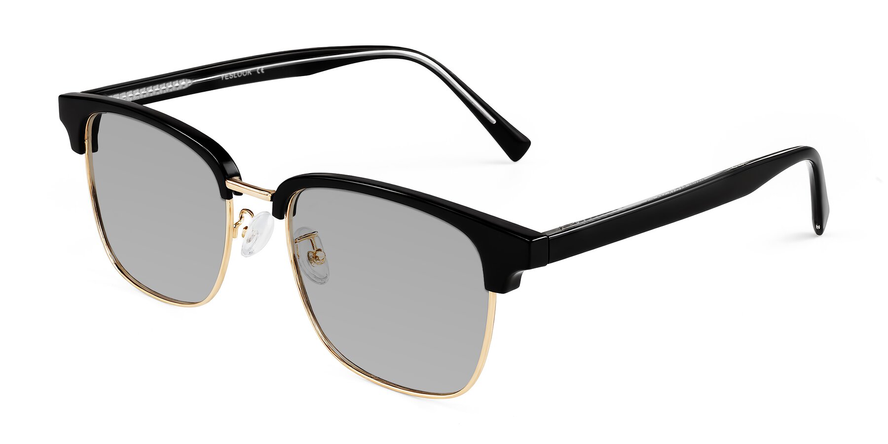 Angle of Waxler in Black/Gold with Light Gray Tinted Lenses