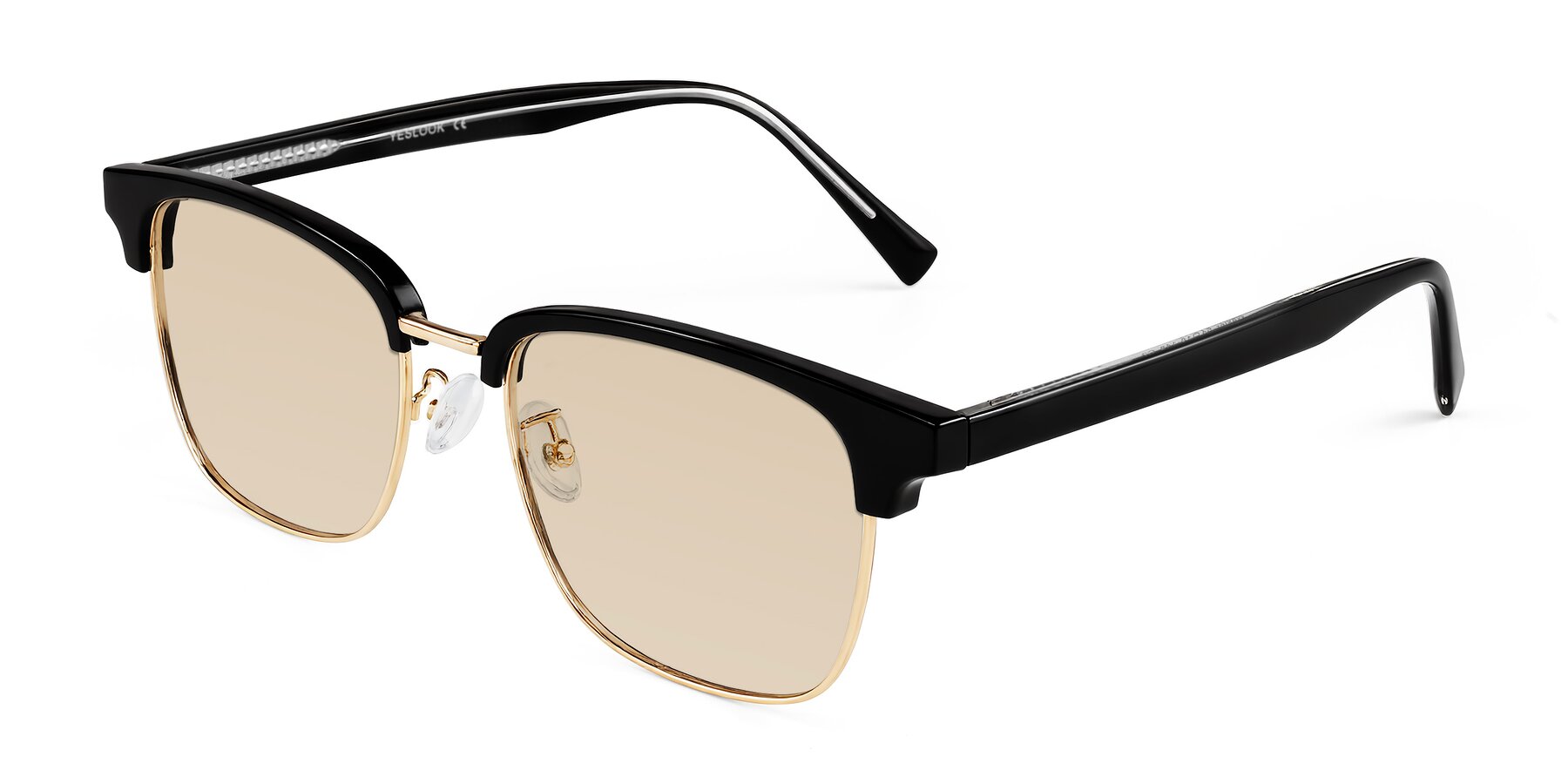 Angle of Waxler in Black/Gold with Light Brown Tinted Lenses