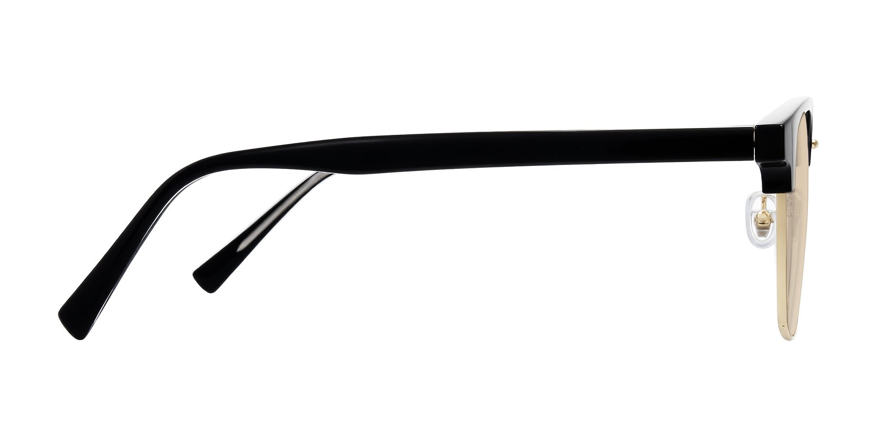 Side of Waxler in Black/Gold with Light Brown Tinted Lenses