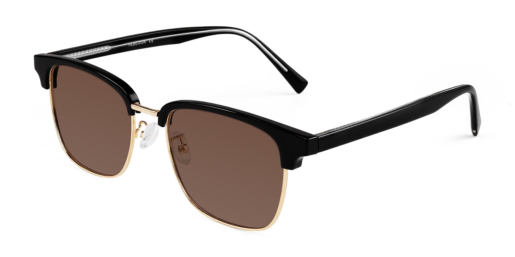 Angle of Waxler in Black/Gold with Brown Tinted Lenses
