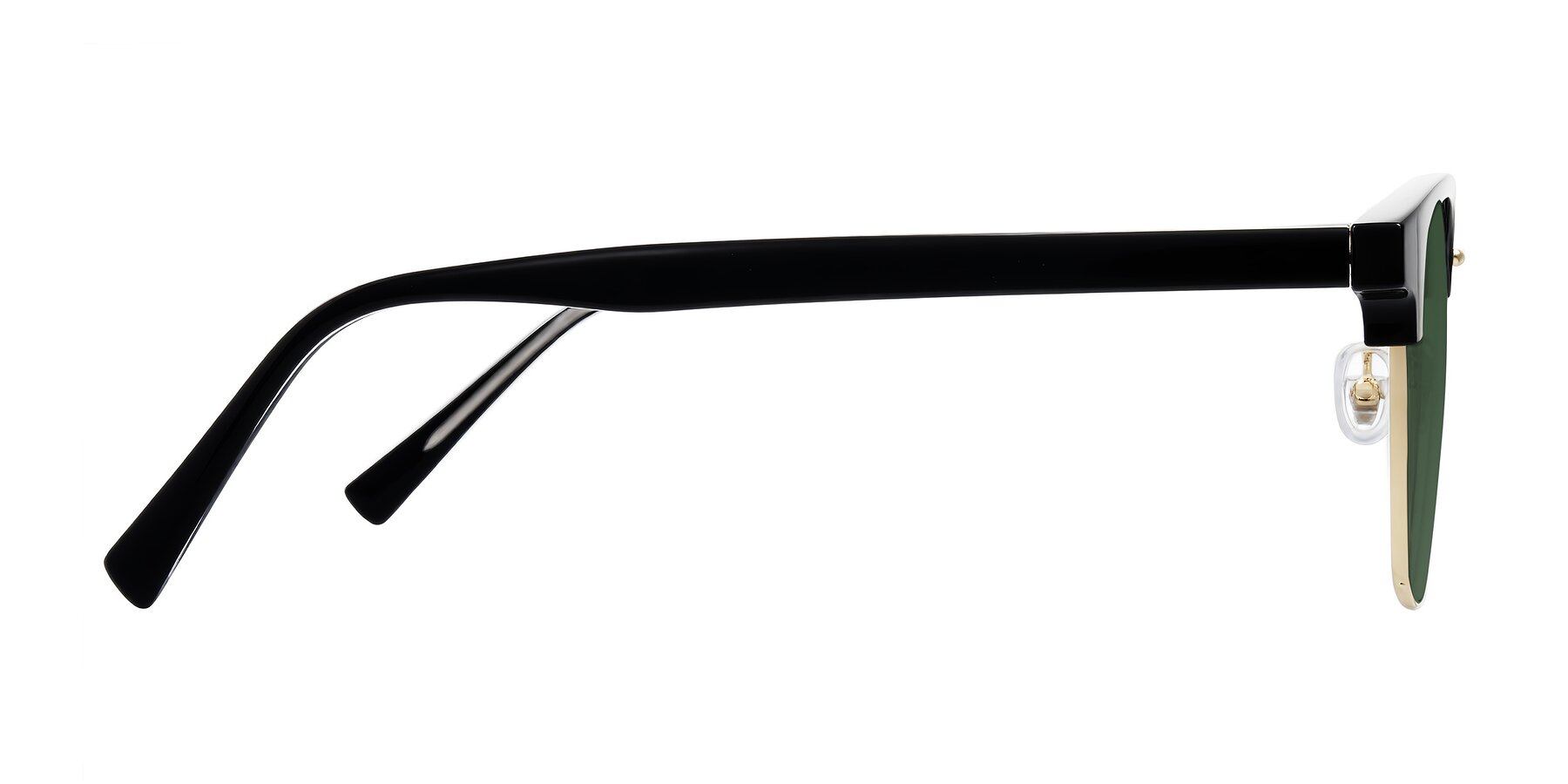 Side of Waxler in Black/Gold with Green Tinted Lenses