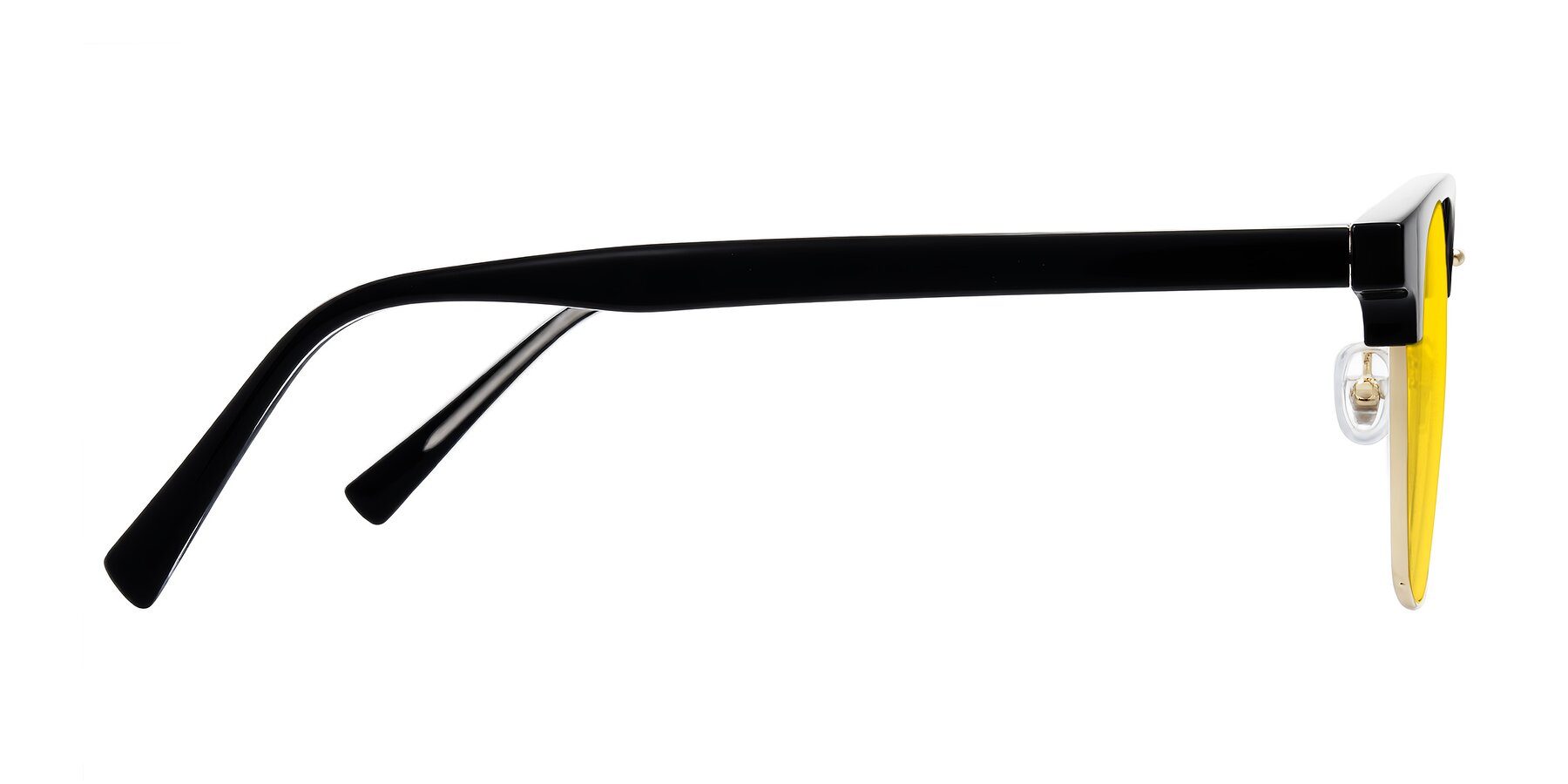 Side of Waxler in Black/Gold with Yellow Tinted Lenses