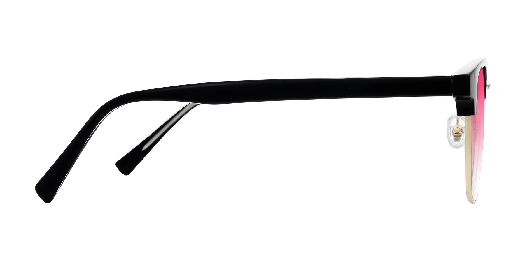 Side of Waxler in Black/Gold with Pink Gradient Lenses