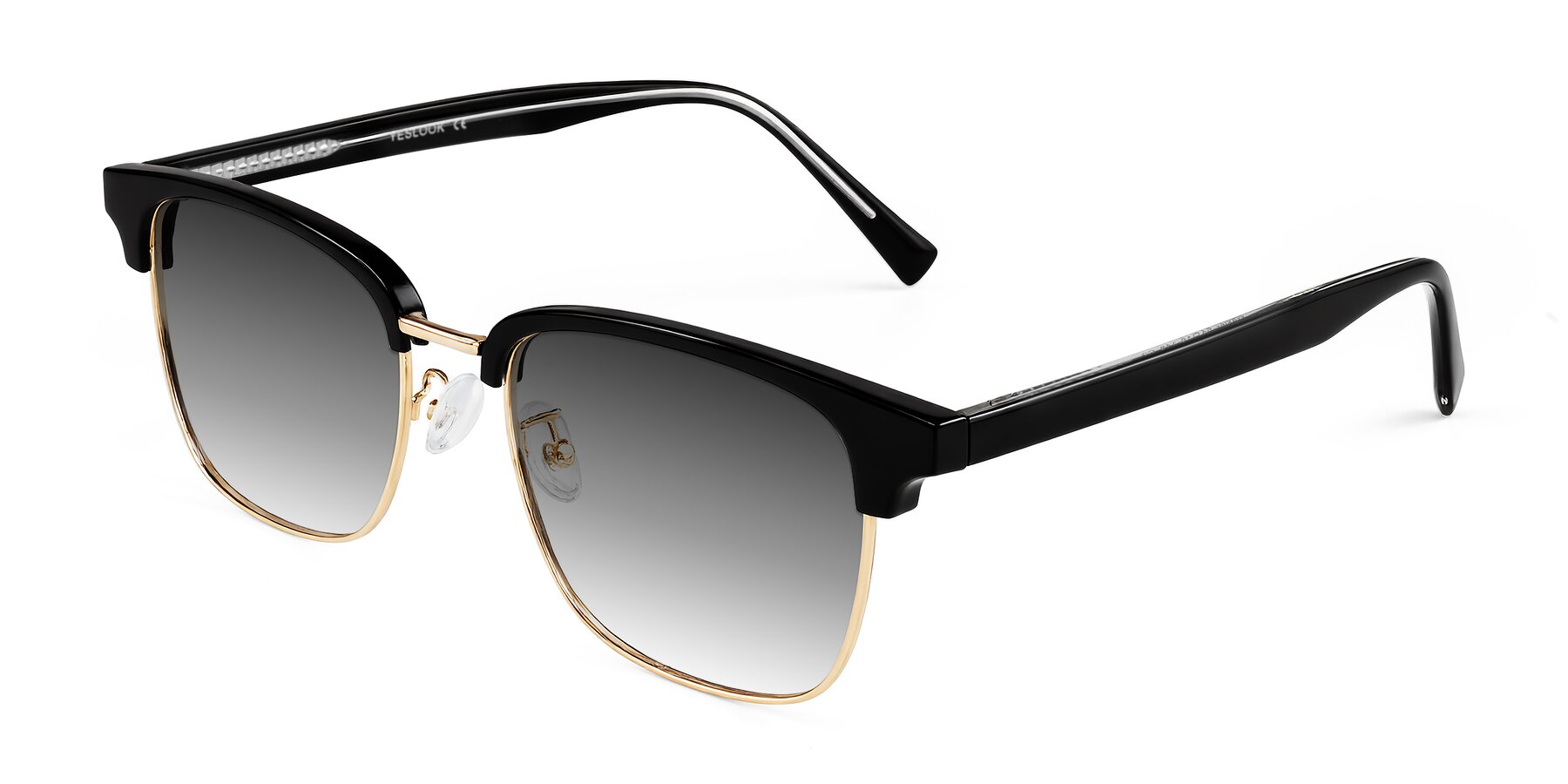 Angle of Waxler in Black/Gold with Gray Gradient Lenses