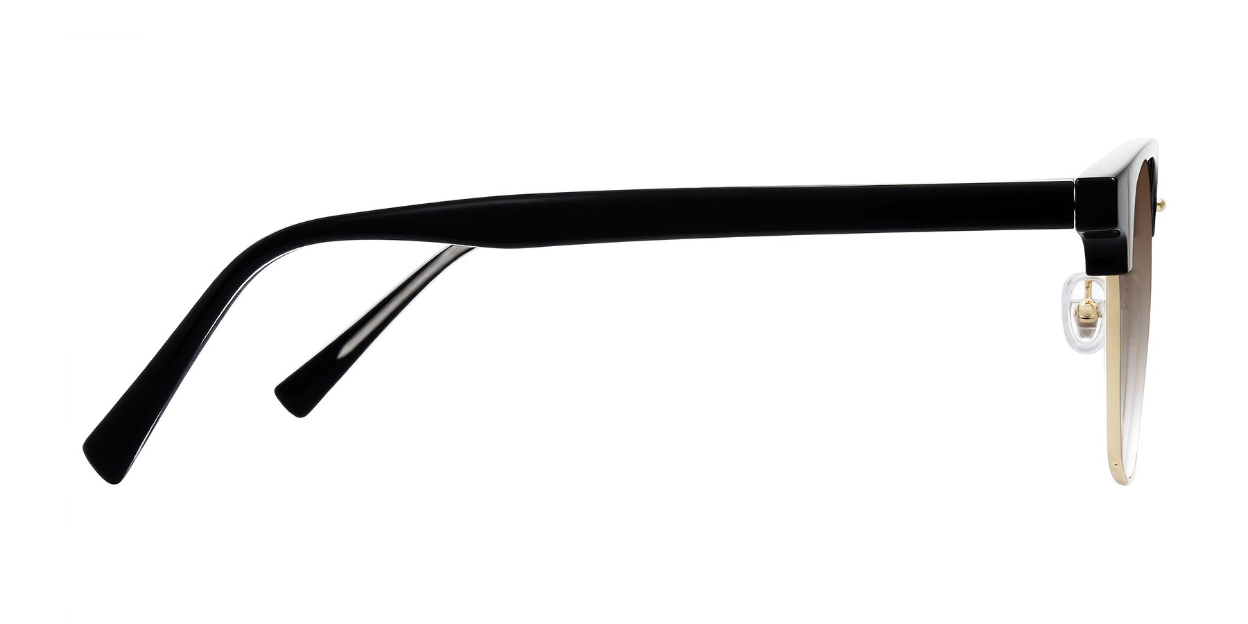 Side of Waxler in Black/Gold with Brown Gradient Lenses