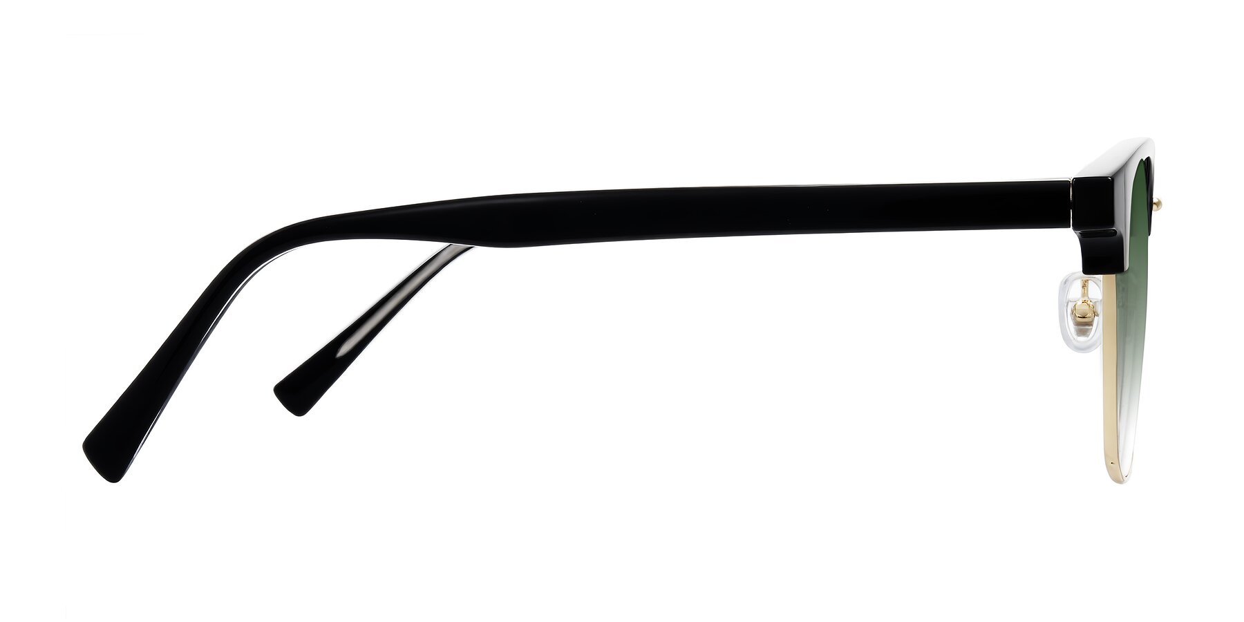 Side of Waxler in Black/Gold with Green Gradient Lenses