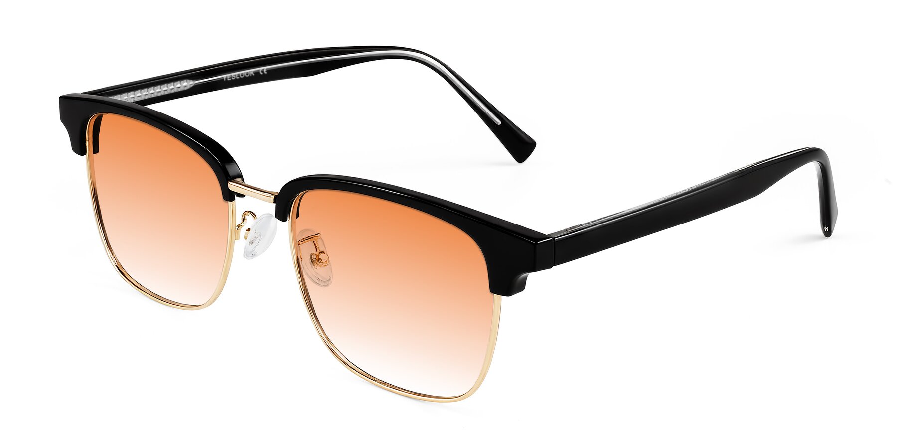 Angle of Waxler in Black/Gold with Orange Gradient Lenses