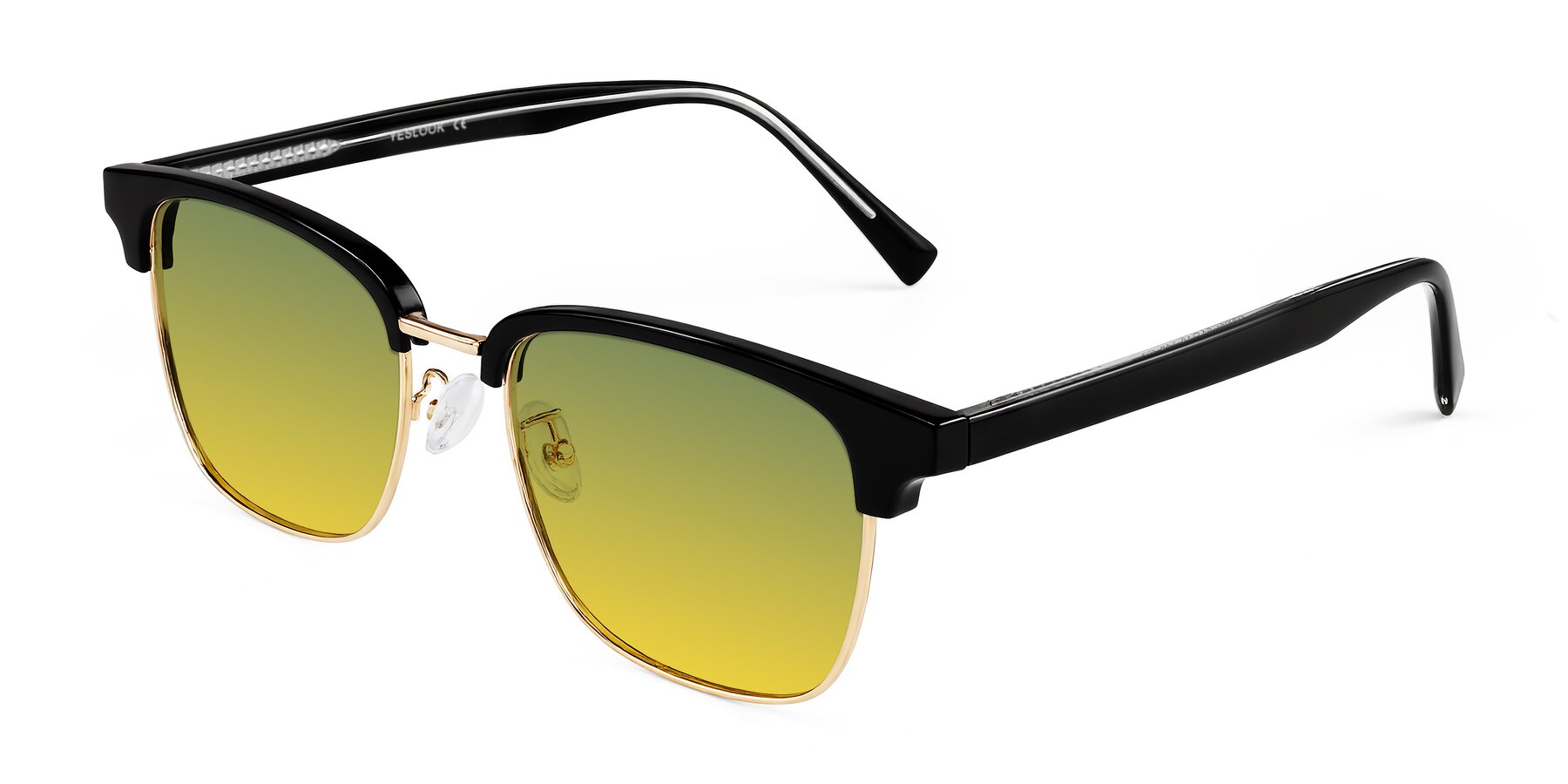 Angle of Waxler in Black/Gold with Green / Yellow Gradient Lenses