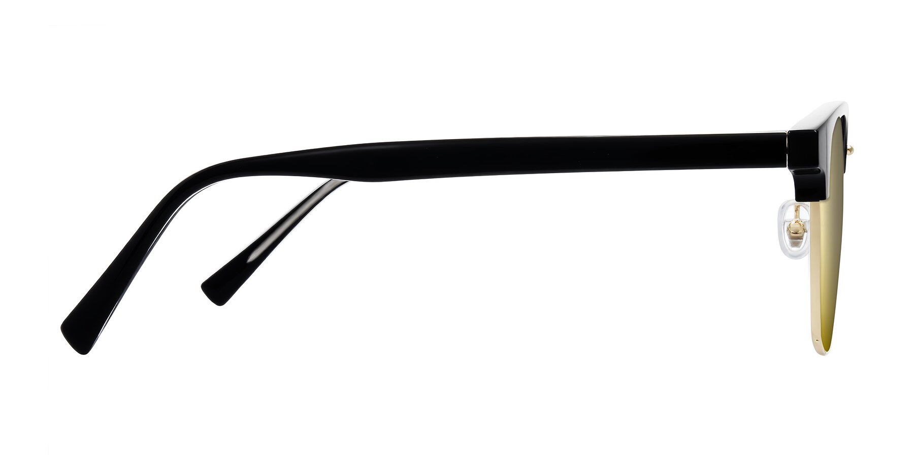 Side of Waxler in Black/Gold with Gold Mirrored Lenses