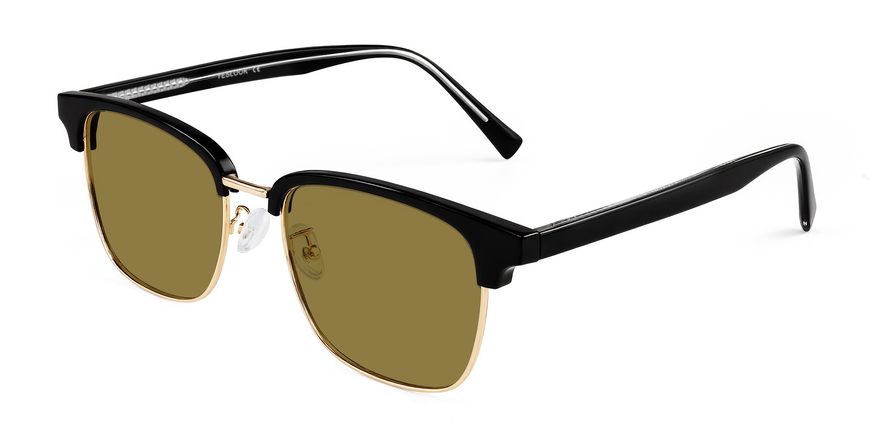 Angle of Waxler in Black/Gold with Brown Polarized Lenses