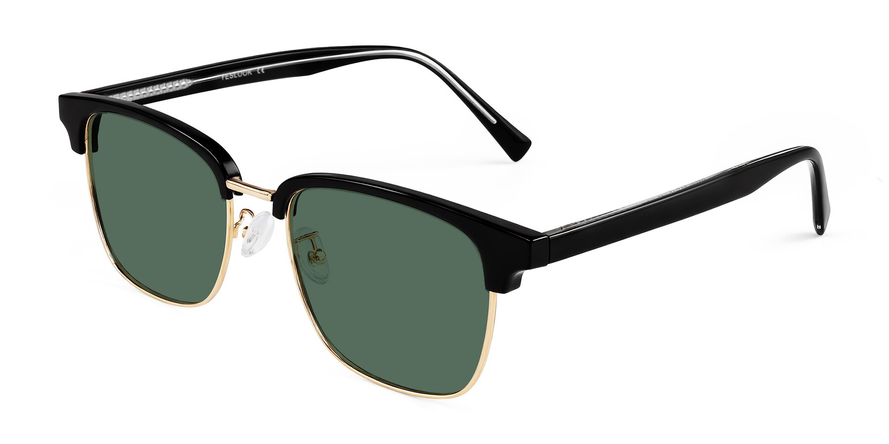 Angle of Waxler in Black/Gold with Green Polarized Lenses