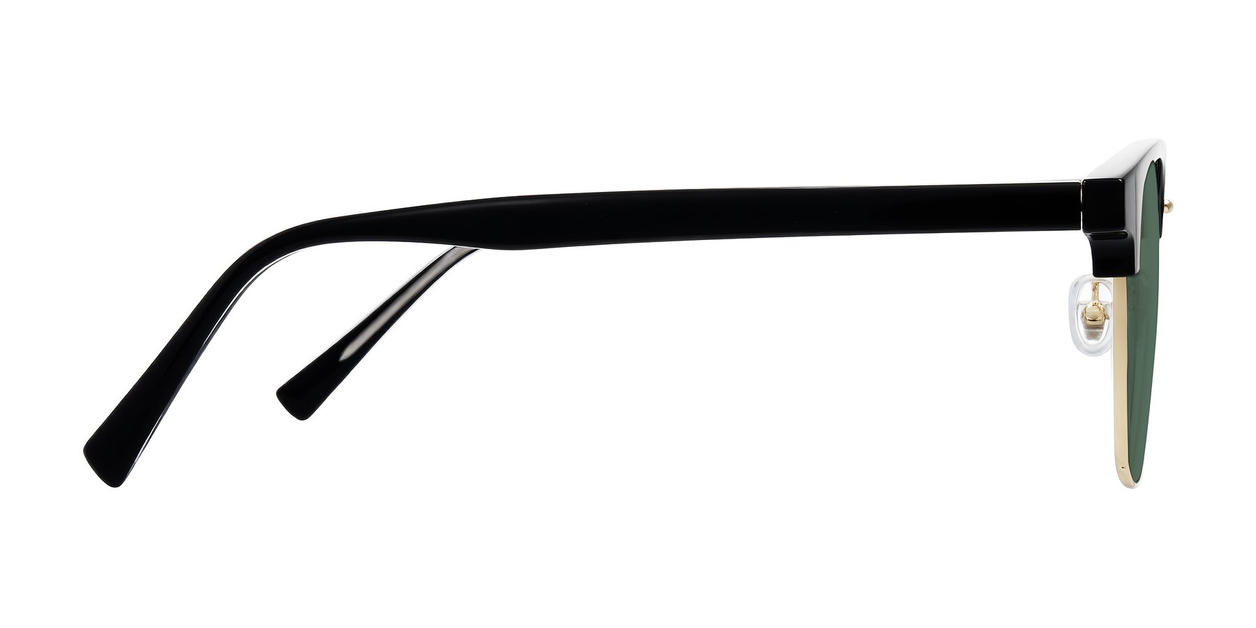 Side of Waxler in Black/Gold with Green Polarized Lenses