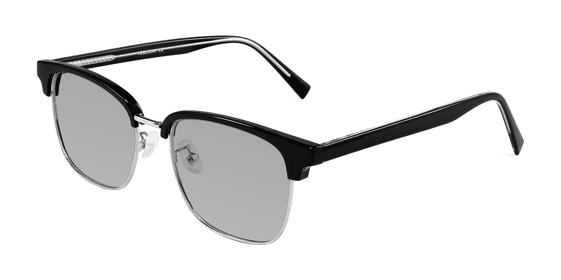 Angle of Waxler in Black/Silver with Light Gray Tinted Lenses