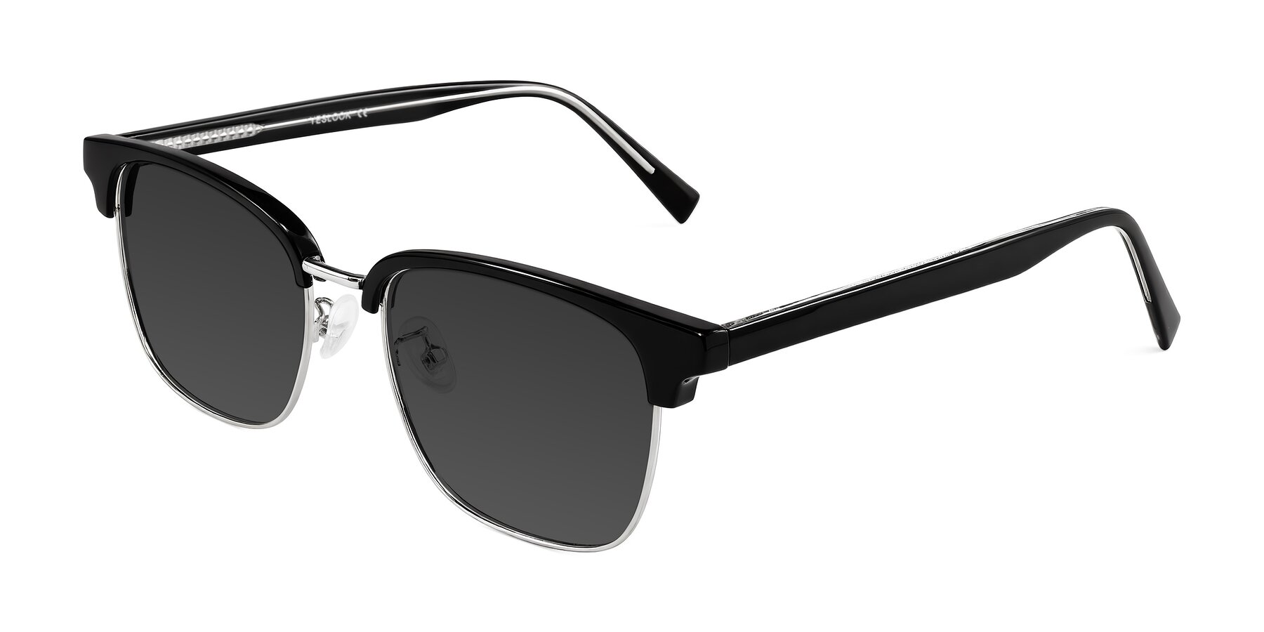 Angle of Waxler in Black/Silver with Gray Tinted Lenses