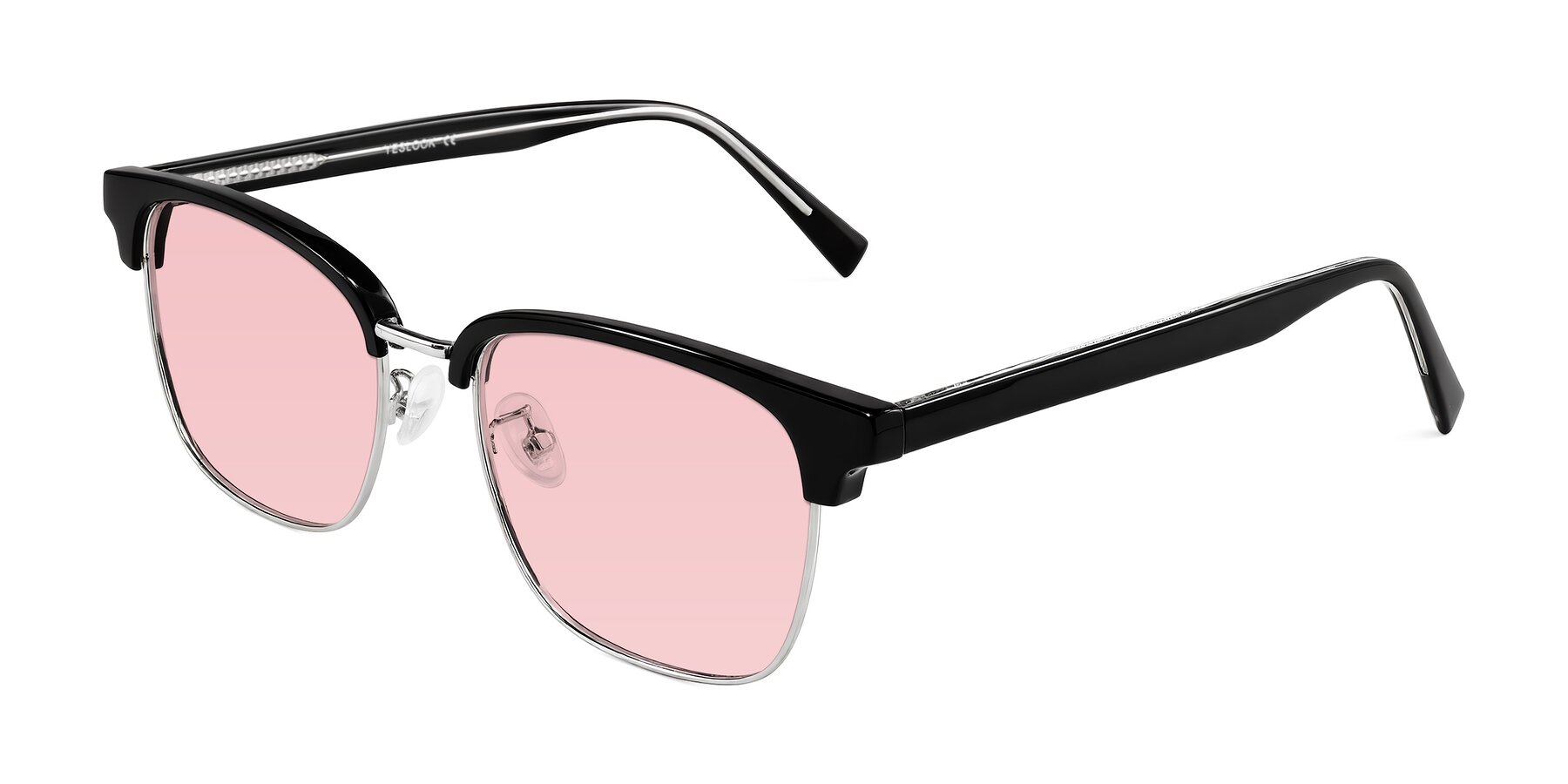Angle of Waxler in Black/Silver with Light Garnet Tinted Lenses