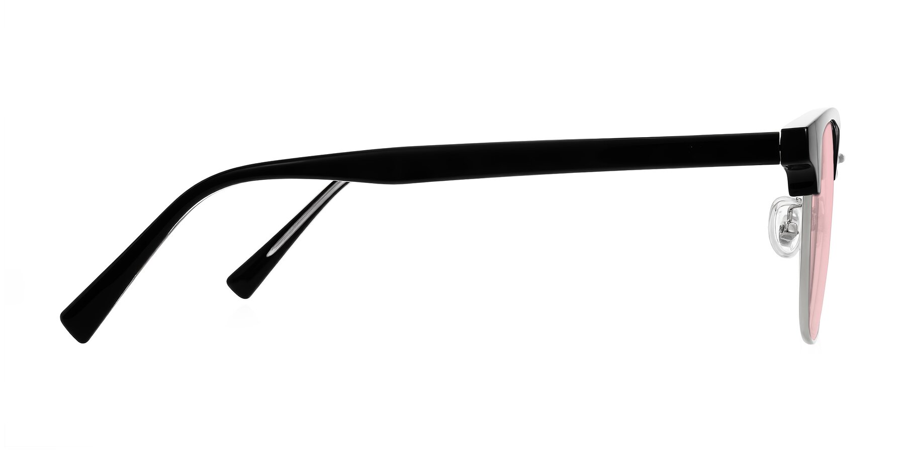 Side of Waxler in Black/Silver with Light Garnet Tinted Lenses