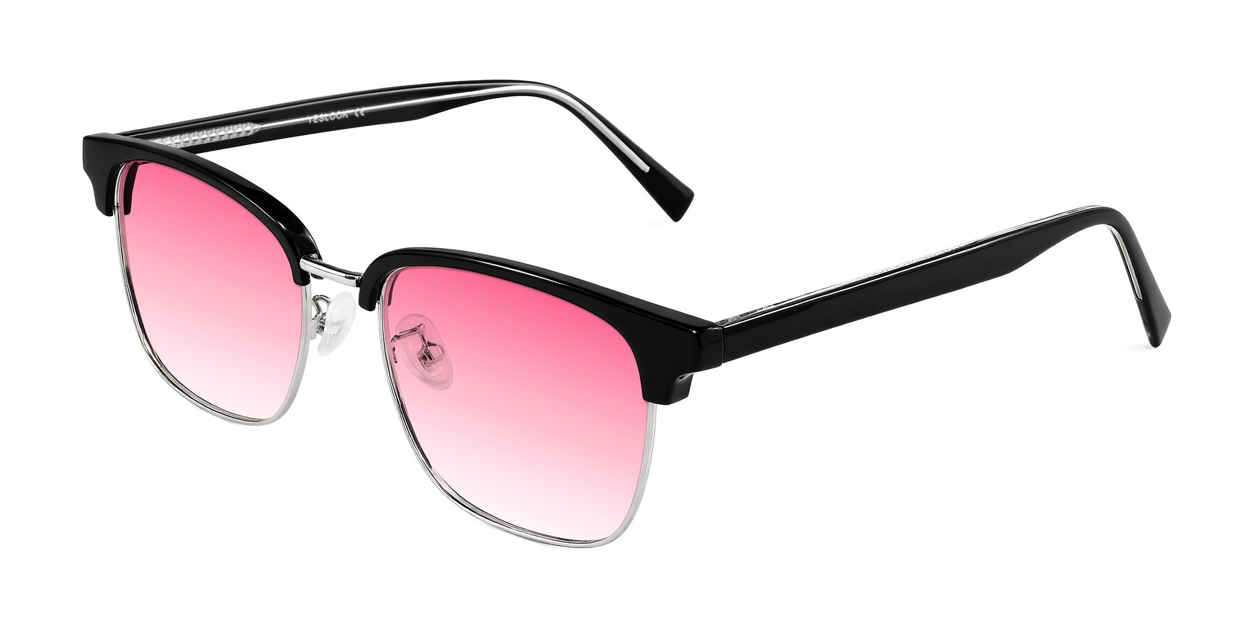 Angle of Waxler in Black/Silver with Pink Gradient Lenses