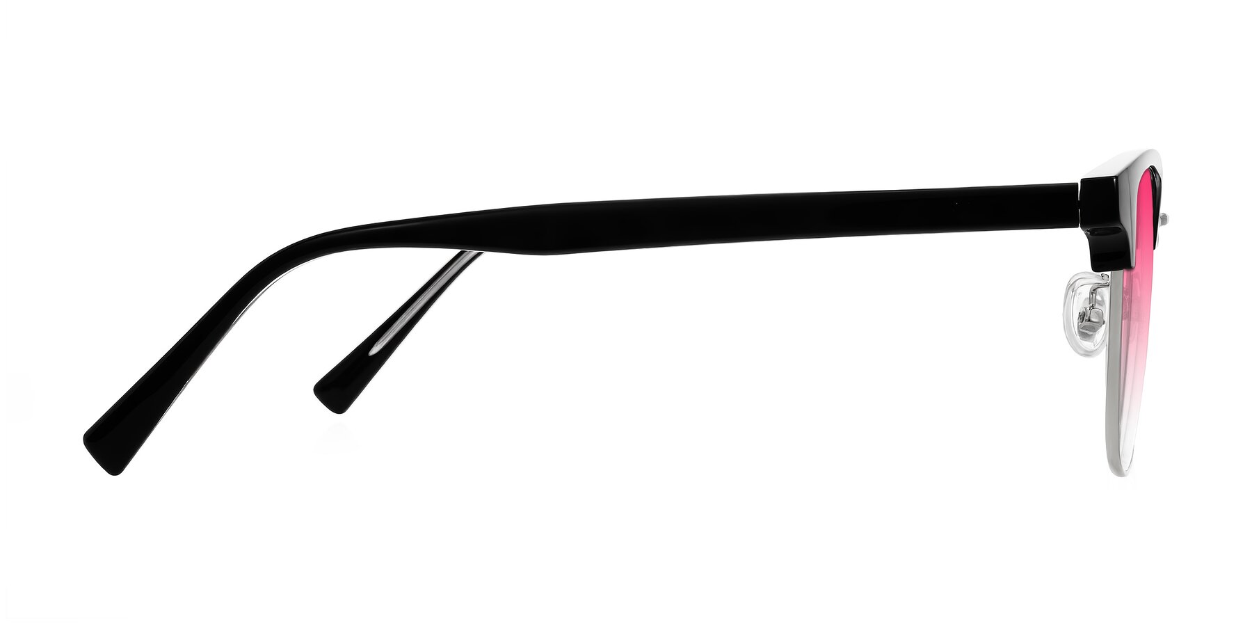 Side of Waxler in Black/Silver with Pink Gradient Lenses