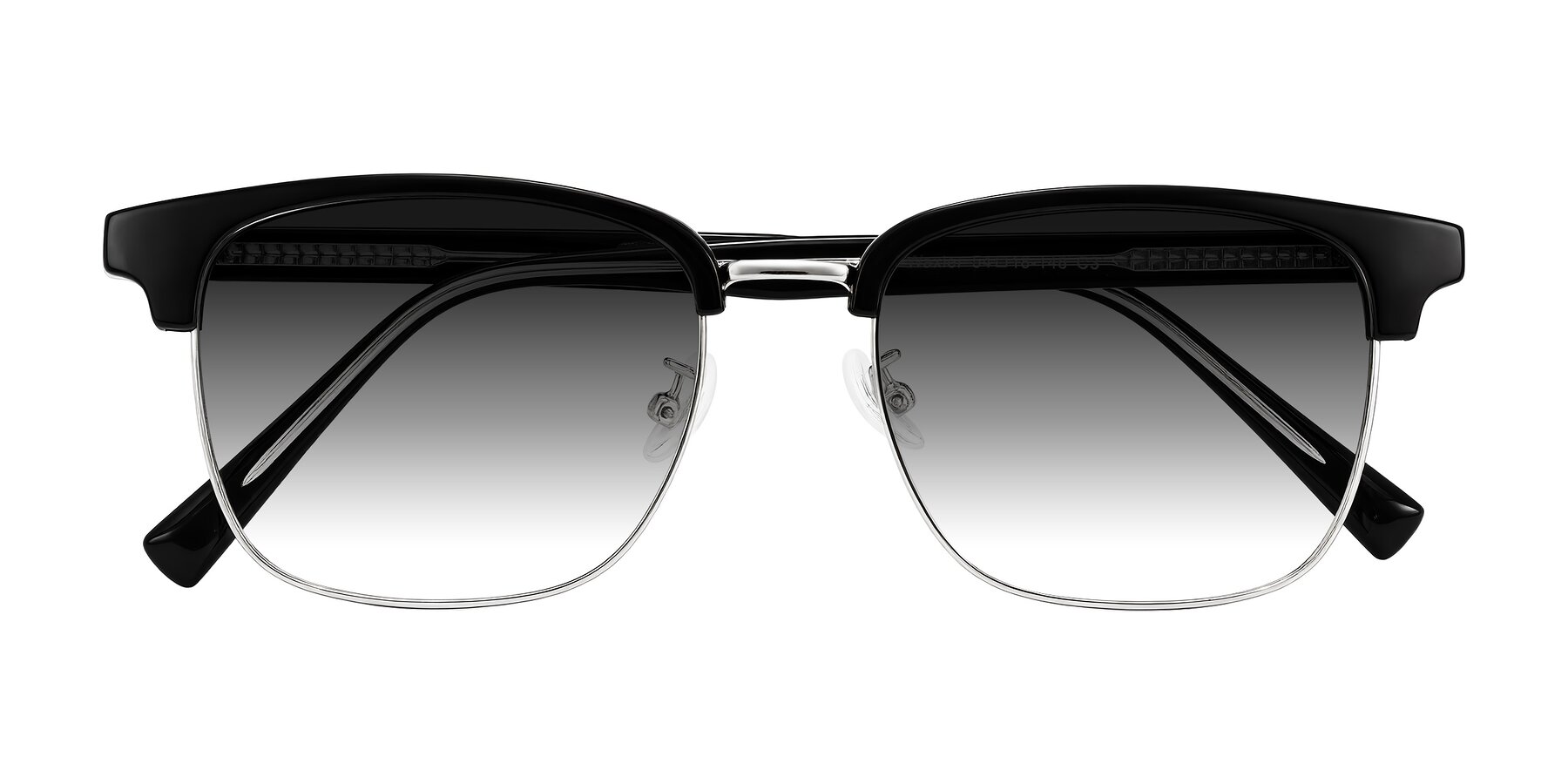 Folded Front of Waxler in Black/Silver with Gray Gradient Lenses