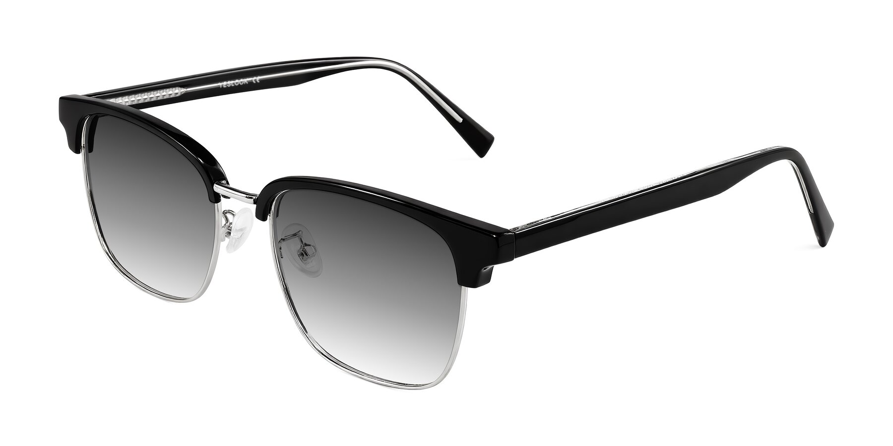 Angle of Waxler in Black/Silver with Gray Gradient Lenses